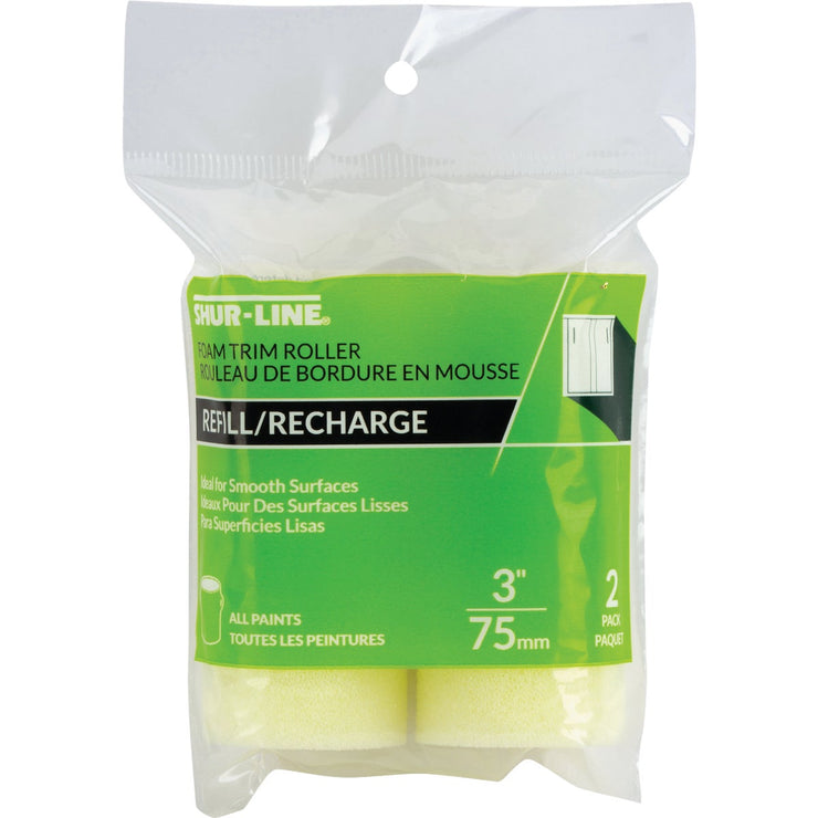 Shur-Line 3 In. x 1/4 In. Trim Foam Roller Cover (2-Pack)