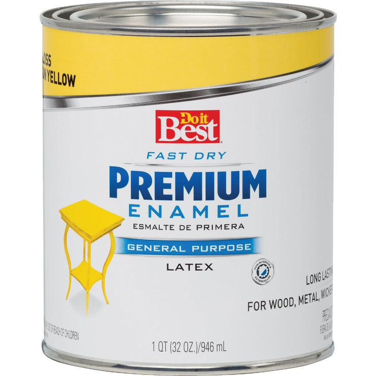 Do it Best Fast Dry Acrylic Latex Gloss Premium Enamel, Sun Yellow, 1 Qt.