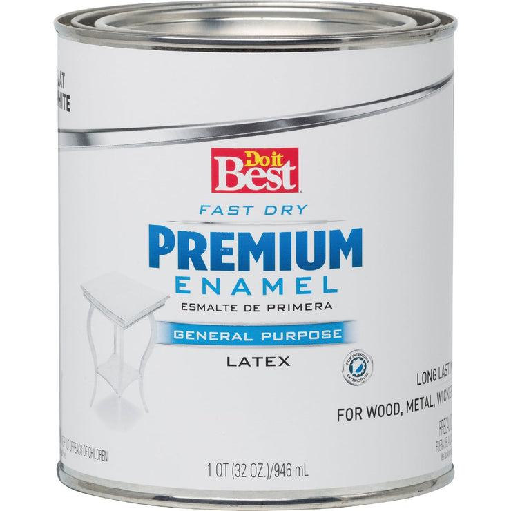 Do it Best Fast Dry Acrylic Latex Flat Premium Enamel, White, 1 Qt.