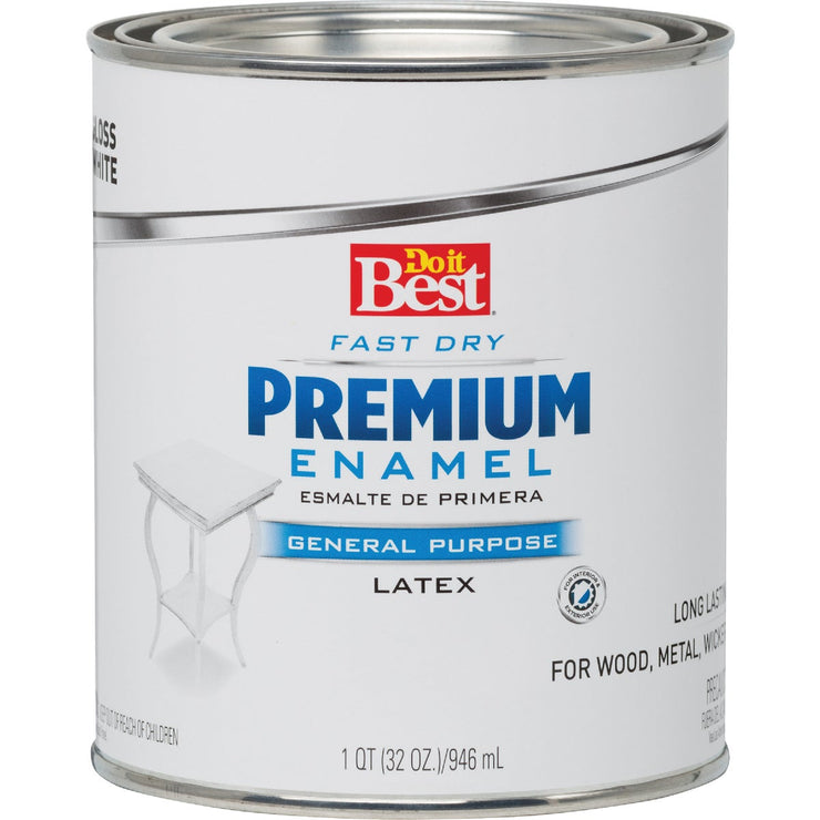 Do it Best Fast Dry Acrylic Latex Gloss Premium Enamel, White, 1 Qt.