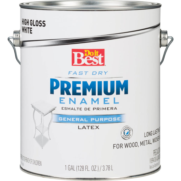 Do it Best Fast Dry Acrylic Latex Gloss Premium Enamel, White, 1 Gal.