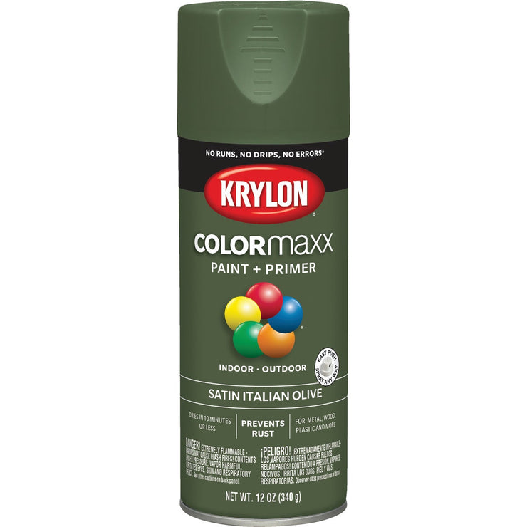 Krylon ColorMaxx 12 Oz. Satin Spray Paint, Italian Olive