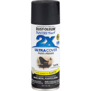 Rust-Oleum Painter's Touch 2X Ultra Cover 12 Oz. Satin Paint + Primer Spray Paint, Canyon Black