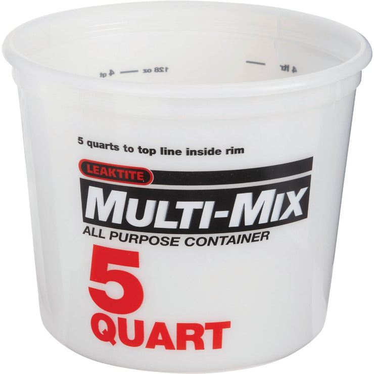 Leaktite 5 Qt. White Multi-Mix All Purpose Mixing And Storage Container