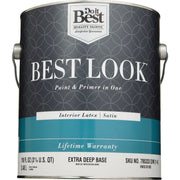 Best Look Latex Paint & Primer In One Satin Interior Wall Paint, Extra Deep Base, 1 Gal.