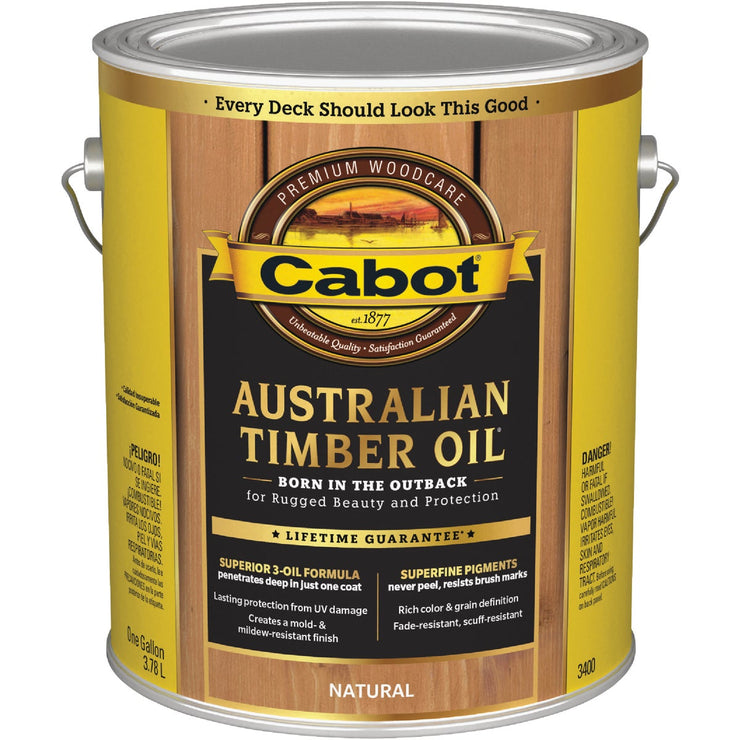 Cabot Australian Timber Oil Translucent Exterior Oil Finish, Natural, 1 Gal.
