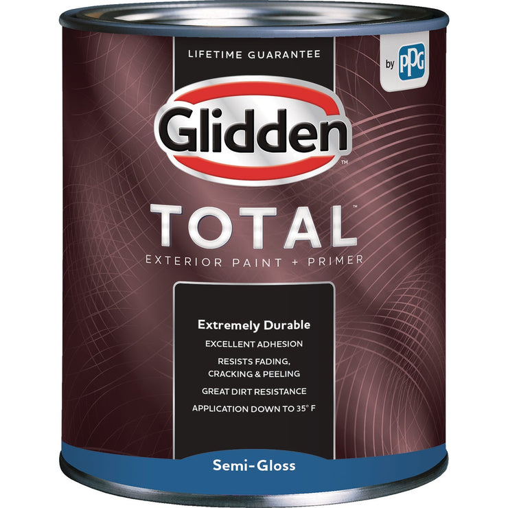Glidden Total Exterior Paint + Primer Semi-Gloss Midtone Base Quart