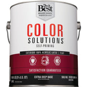 Do it Best Color Solutions 100% Acrylic Latex Self-Priming Flat Exterior House Paint, Extra Deep Base, 1 Gal.