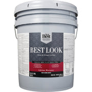 Best Look 100% Acrylic Latex Paint & Primer In One Flat Exterior House Paint, High Hiding White, 5 Gal.