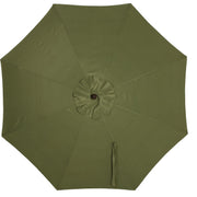 Outdoor Expressions 7.5 Ft. Pulley Heather Green Market Patio Umbrella with Chrome Plated Hardware