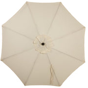 Outdoor Expressions 7.5 Ft. Pulley Cream Market Patio Umbrella with Chrome Plated Hardware