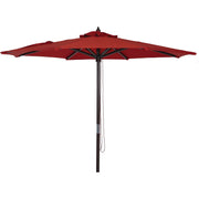 Outdoor Expressions 9 Ft. Pulley Crimson Red Market Patio Umbrella with Chrome Plated Hardware