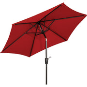 Outdoor Expressions 7.5 Ft. Aluminum Tilt/Crank Crimson Red Patio Umbrella