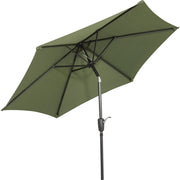 Outdoor Expressions 7.5 Ft. Aluminum Tilt/Crank Heather Green Patio Umbrella