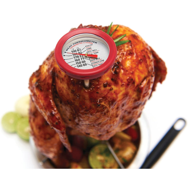 GrillPro Analog 8 In. Stainless Steel Thermometer with Bezel