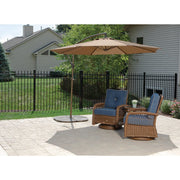 Outdoor Expressions 10 Ft. Round Steel Offset Brown Patio Umbrella