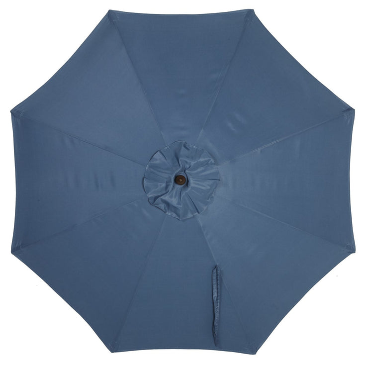 Outdoor Expressions 7.5 Ft. Pulley Heather Blue Market Patio Umbrella with Chrome Plated Hardware