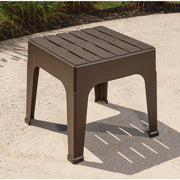Adams Big Easy Earth Brown 18.9 In. Square Resin Stackable Side Table