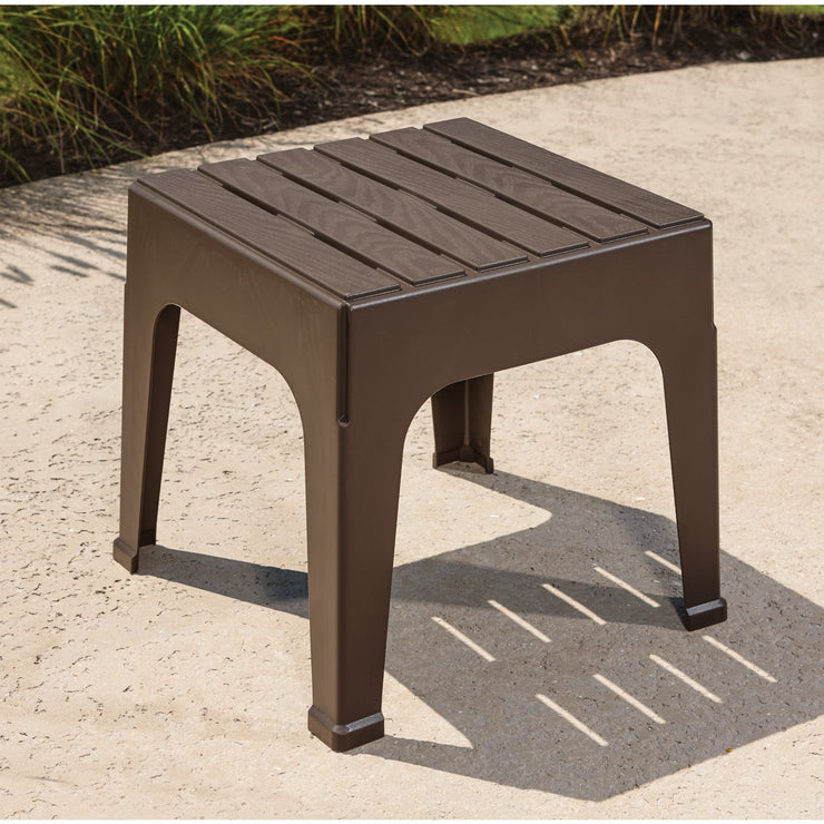 Adams Big Easy Earth Brown 18.9 In. Square Resin Stackable Side Table