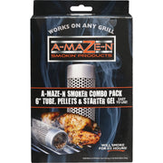 A-Maze-N 6 In. Stainless Steel Wood Pellet Grill Tube Smoker Combo Pack