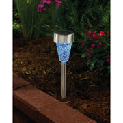 Outdoor Expressions Green, Red, or Purple 2.10 Lumens Stainless Steel Solar Path Light