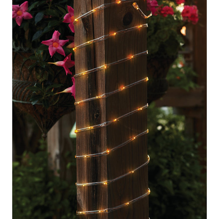 Outdoor Expressions 28 Ft.100-Light LED Warm White Solar Rope Light