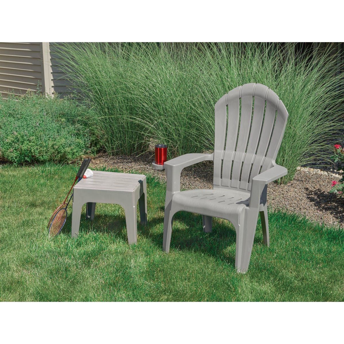 Adams Big Easy Rocker Adams Big Easy Gray 18.9 In. Square Resin Stackable Side Table ...