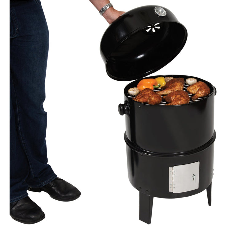 GrillPro 16 In. 400 Sq. In. Upright Traditional Water Charcoal/Pellet Smoker