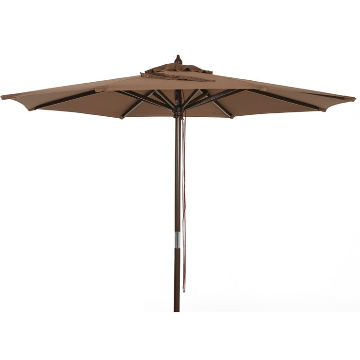 Outdoor Expressions 7.5 Ft. Pulley Brown Market Patio Umbrella with Chrome Plated Hardware