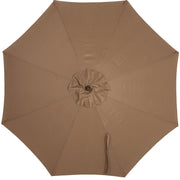 Outdoor Expressions 7.5 Ft. Pulley Brown Market Patio Umbrella with Chrome Plated Hardware