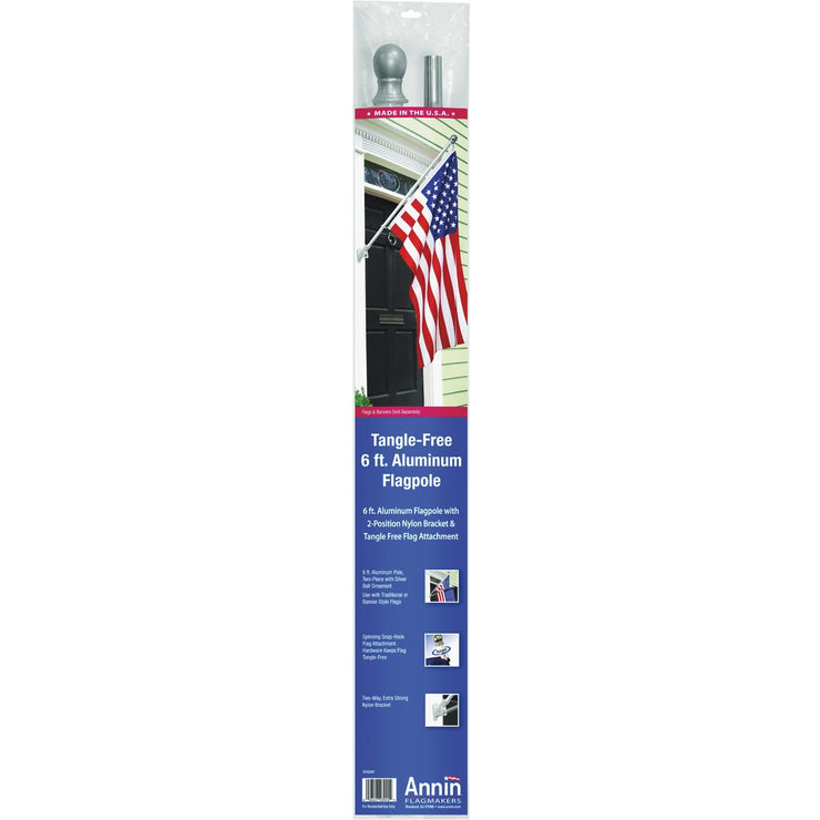 Annin 6 Ft. x 2 In. Aluminum Spinning Flag Pole with Bracket – Hemlock ...