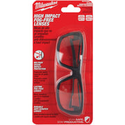 Milwaukee Red & Black Frame High Performance Safety Glasses with Clear Lenses