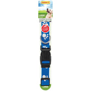 Westminster Pet Ruffin' it Reflective 18 In. to 26 In. Nylon Paw Print Dog Collar