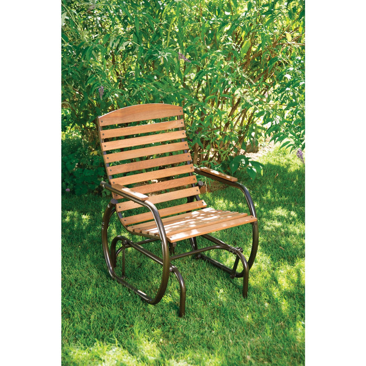 Jack Post Country Garden Taupe Hi Back Glider Chair Hemlock Hardware