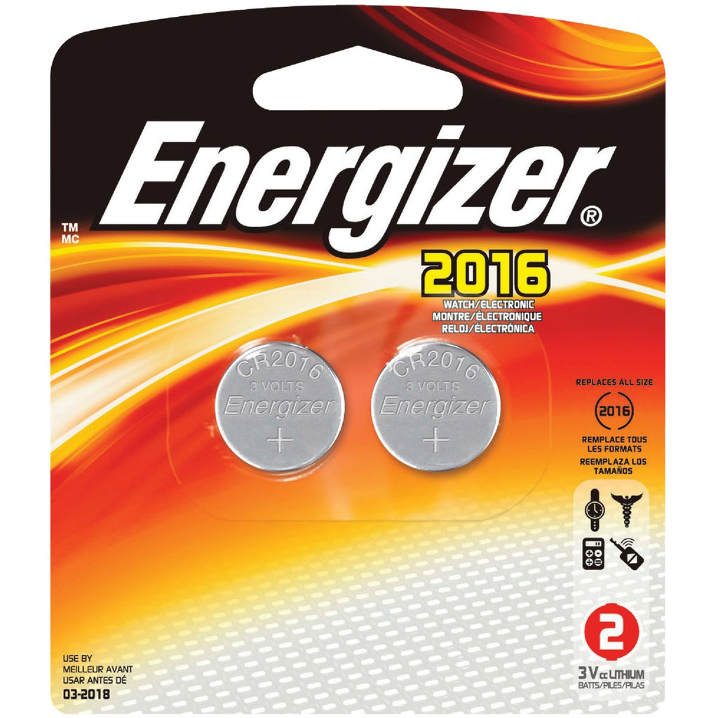 Energizer 2016 Lithium Coin Cell Battery 2 Pack Hemlock Hardware