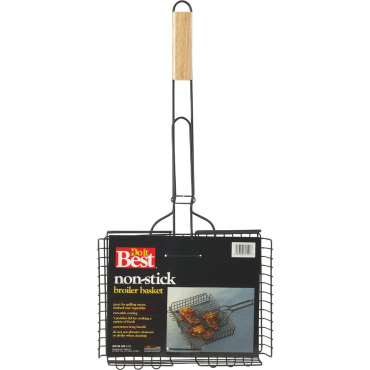 GrillPro Deluxe 9.5 In. W. x 12 In. L. Steel Broiler Grill Basket