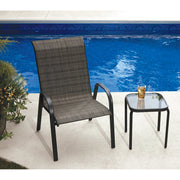 Outdoor Expressions Windsor Collection Black Steel Sling Oversized Stacking Chair