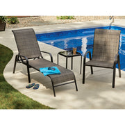 Outdoor Expressions Windsor Collection Black Steel Sling Oversized Stacking Chair