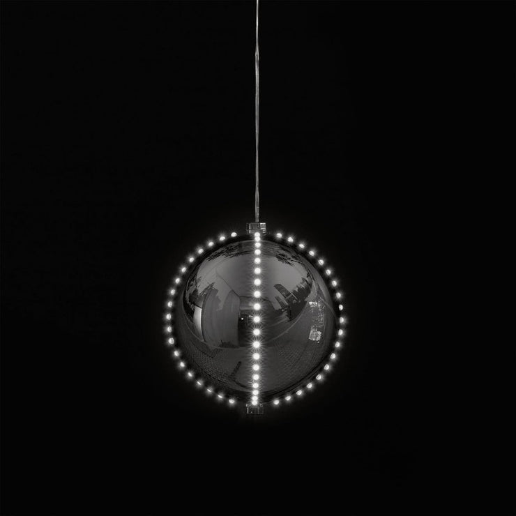 Alpine 7 In. Silver Chasing LED Ball Christmas Ornament