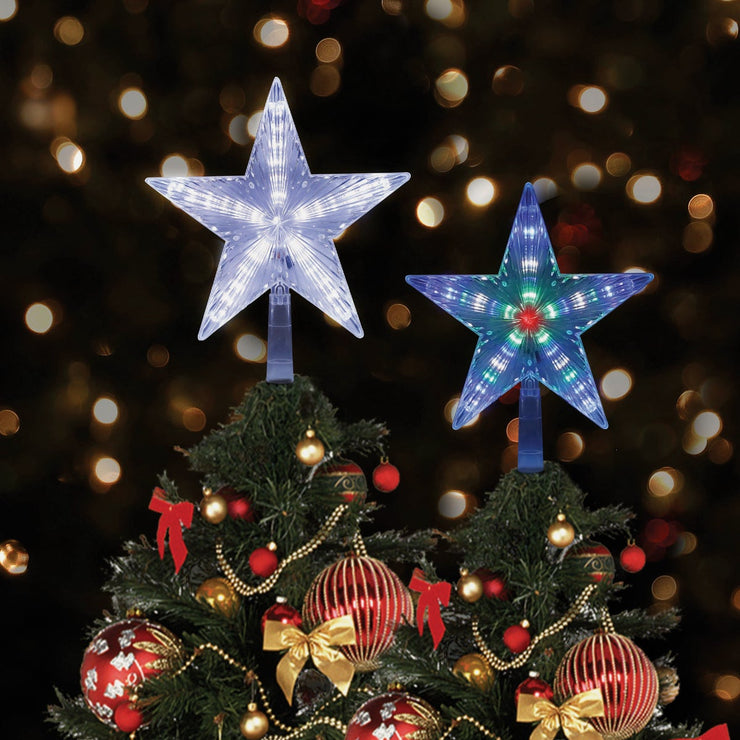 Alpine 8-Function LED 9 In. Star Christmas Tree Topper