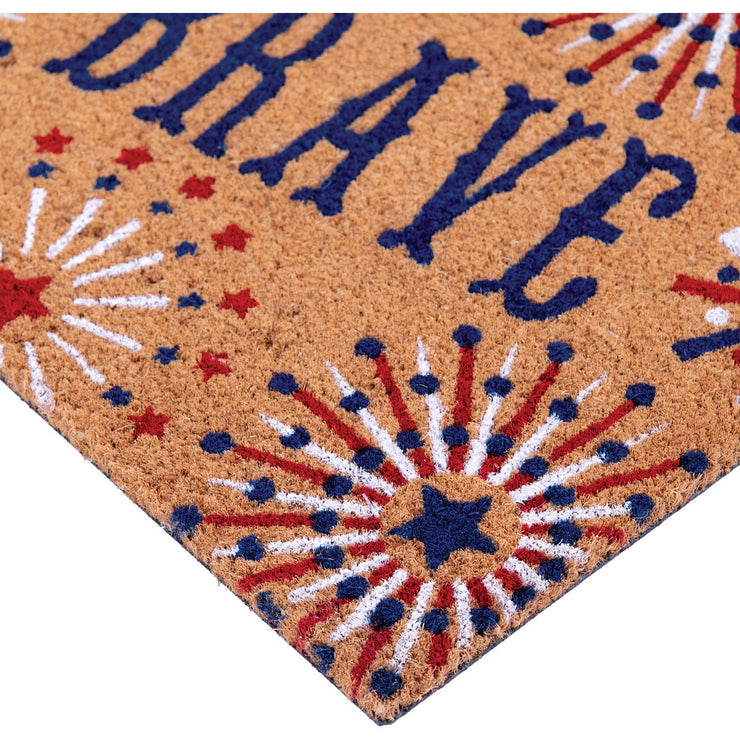 Natco Home 18 In. x 30 In. Coir Outdoor Doormat, Patriotic Fireworks