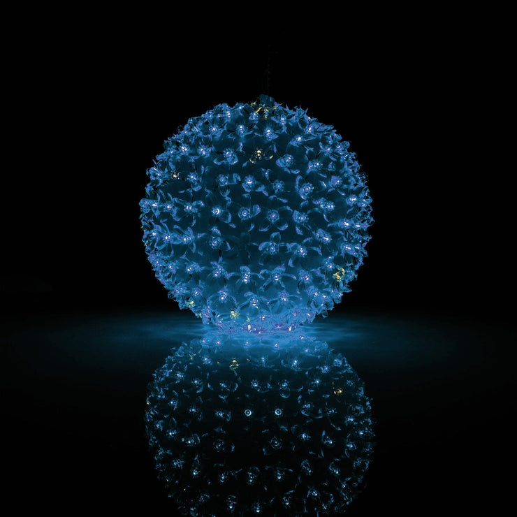 Alpine 8 In. Twinkling Blue LED Sphere Christmas Ornament