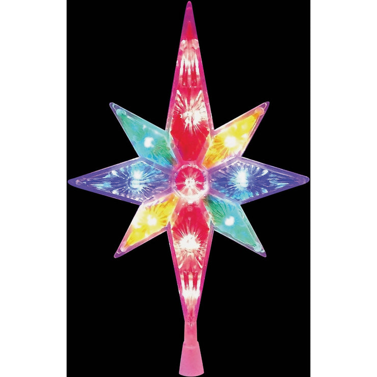 Alpine Multi-Color LED 14 In. Star Christmas Tree Topper