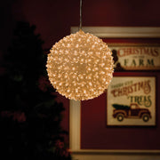 Alpine 8 In. Twinkling Warm White LED Sphere Christmas Ornament