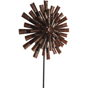 Alpine 81 In. H. Bronze Floral Kinetic Windspinner Garden Stake