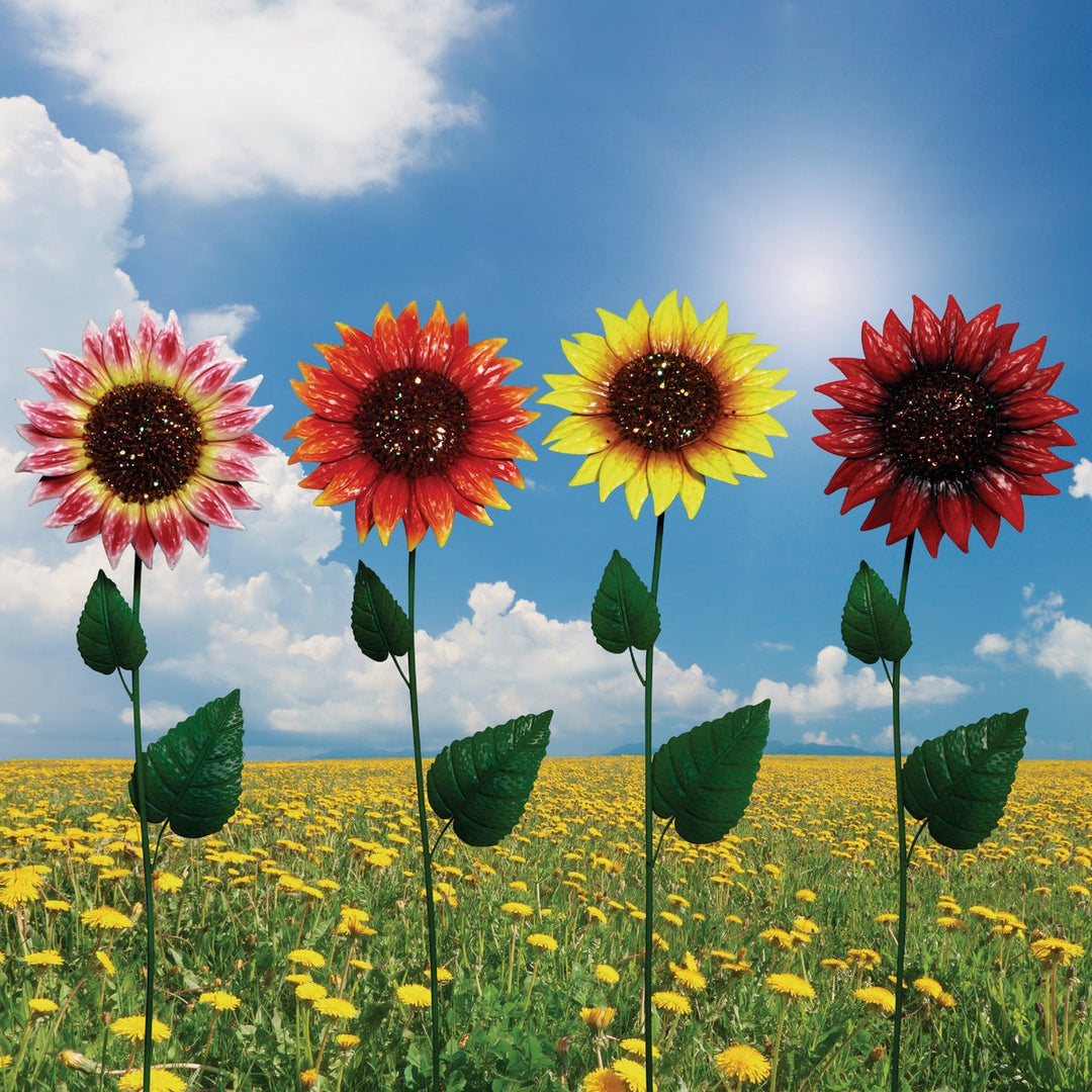 Alpine 34 In. H. Colorful Glitter Metal Sunflower Garden