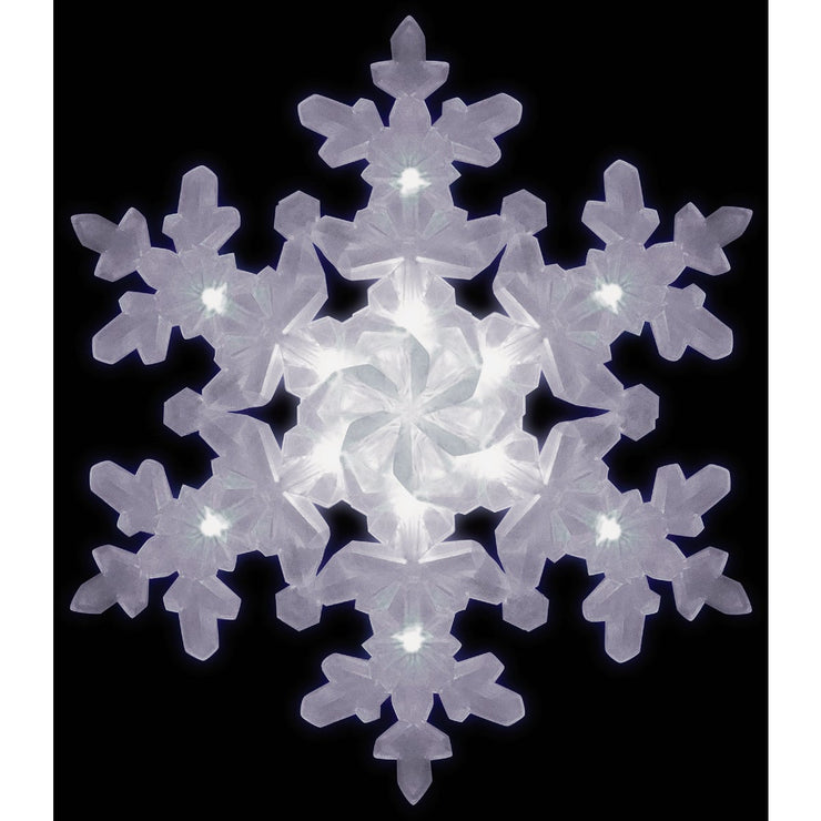 Alpine 1 In. W. x 10 In. H. x 8 In. L. Plastic LED Snowflake Holiday Decoration