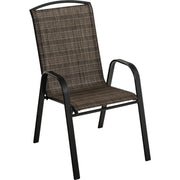 Outdoor Expressions Windsor Collection Black Steel Sling Stacking Chair