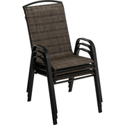 Outdoor Expressions Windsor Collection Black Steel Sling Stacking Chair