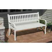 Decoris Garden Furniture Nottingham 60 In. L. White Aluminum Bench with Pop Up Side Table